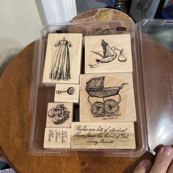 Stampin Up! Buggies & Booties, Baby Shower Themed, 7 Stamps - NEW - Picture 1 of 3